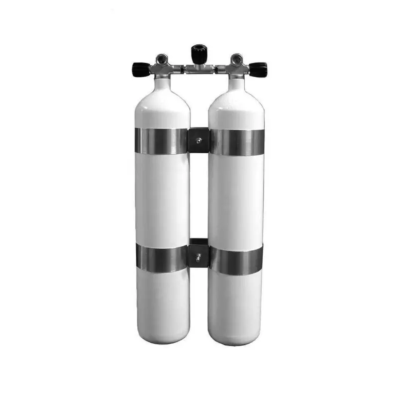 ECS Doppel 8,5L /232 bar Stahl TG konkav mit V4TEC Schellen und Absperrbrücke