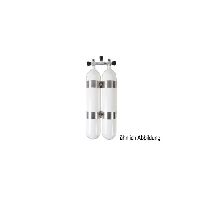 Faber, leichtes Doppel 7 L weiß 200 bar TG (14 mm Abstand)