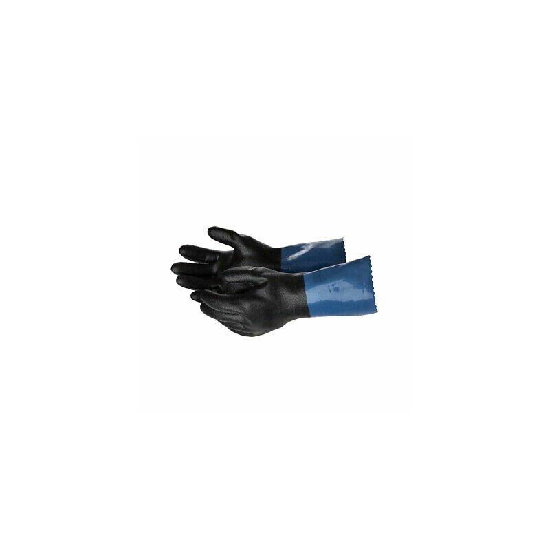 Vinyl Handschuhe, schwarz/blau XL