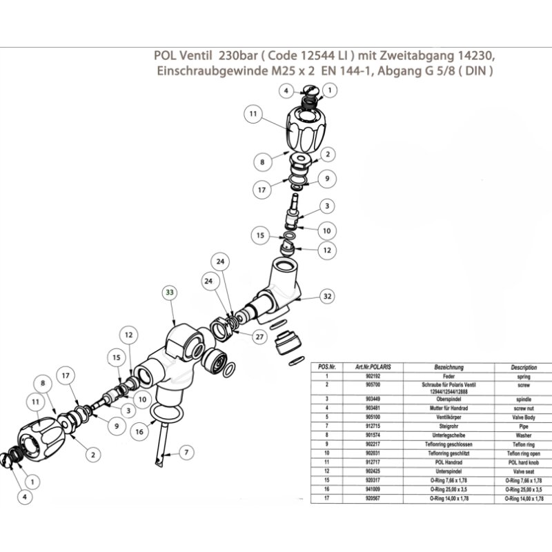 Polaris Druckschraube für Ventil 12544, 12944, 12888