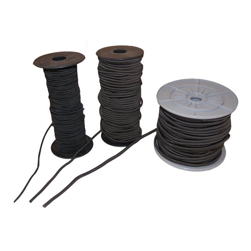 Bungee Cord 3 mm - Meterware -  schwarz