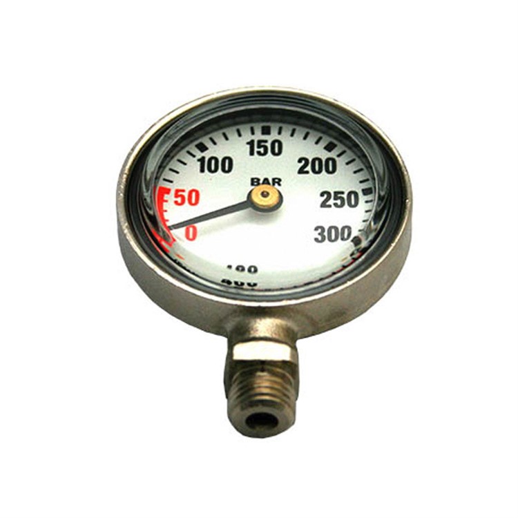 Shark brass SPG, 45 mm 0-400 bar, plastic front glass